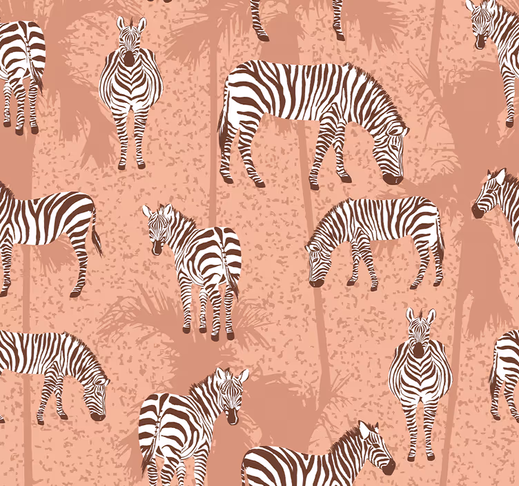 Papier peint zèbre motif typique marron - TenStickers