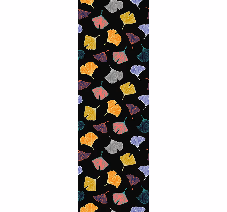 Papier peint feuilles motif ginkgo coloré - TenStickers