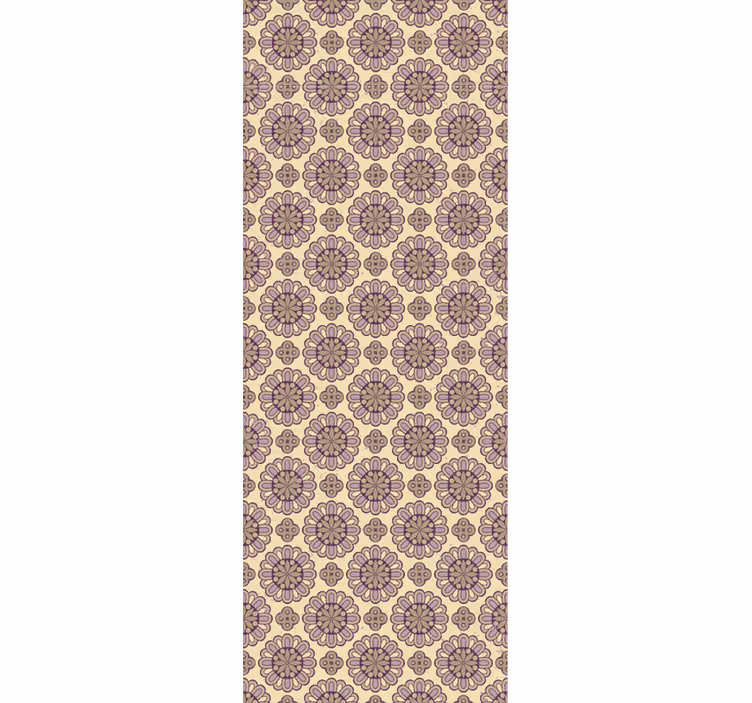 Papier peint fleurs motif beige orné - TenStickers
