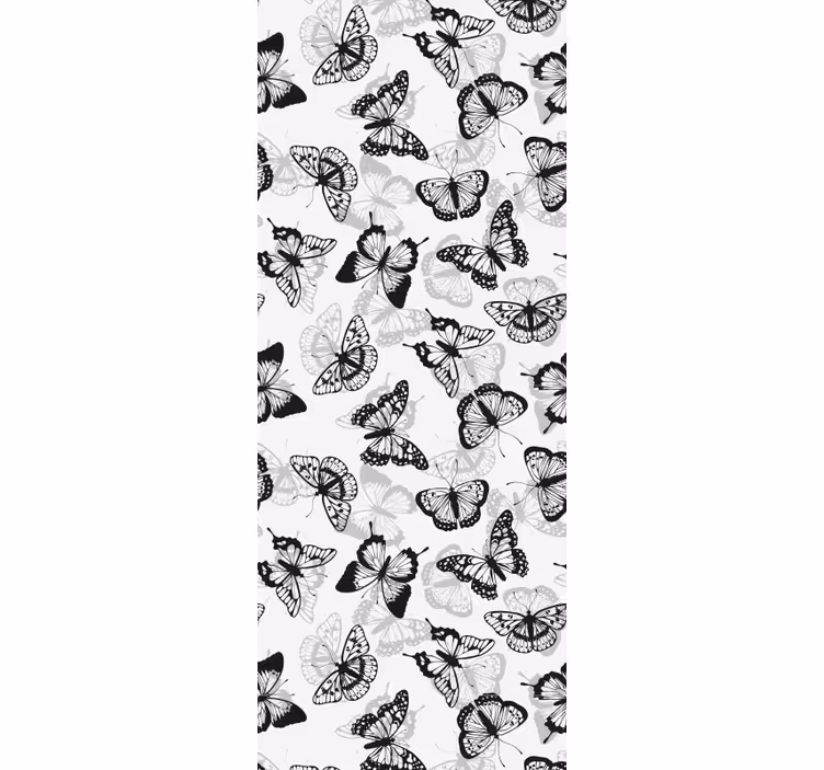 Papier peint papillon silhouettes noires flottantes - TenStickers