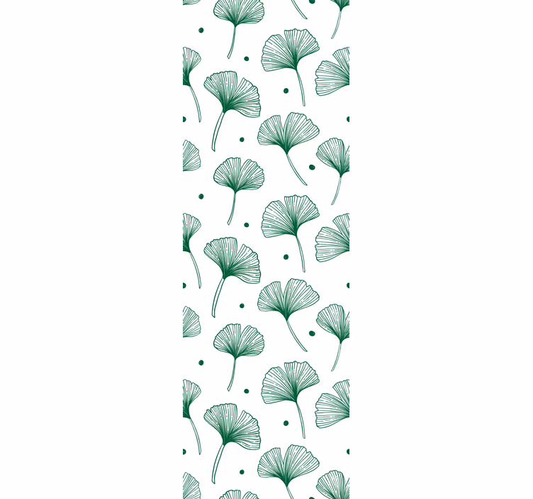 Papier peint feuilles ginkgo vert élégant - TenStickers