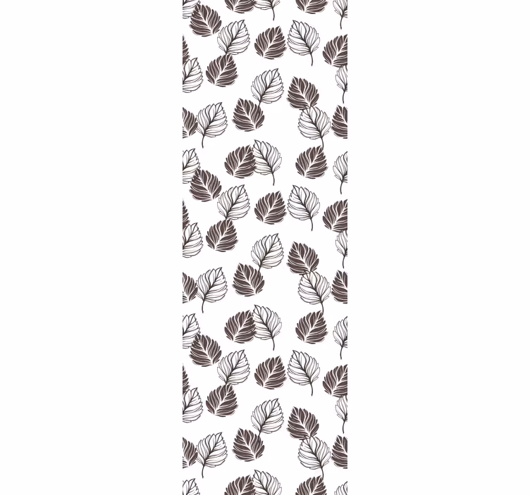 Papier peint feuilles motif botanique marron et blanc - TenStickers
