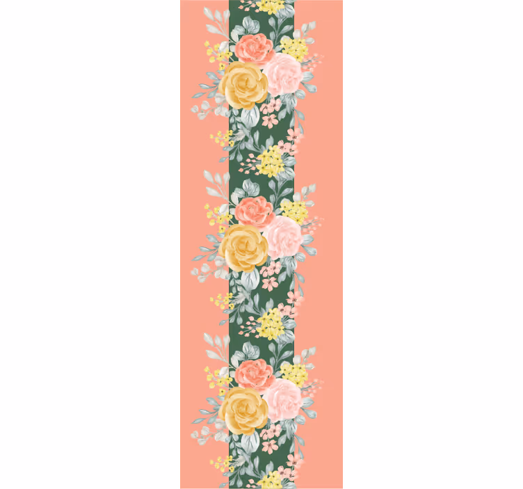 Papier peint floral roses et verdure - TenStickers