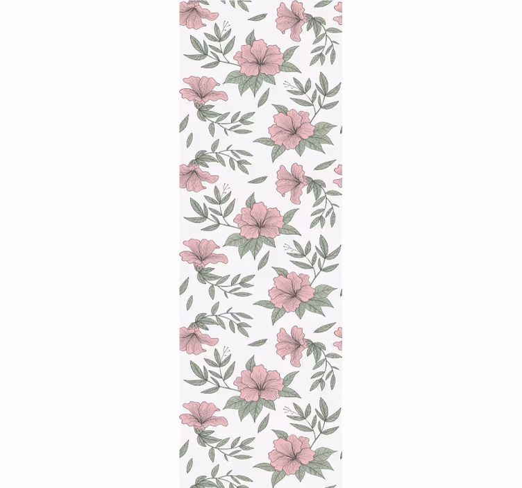Papier peint salle à manger motif floral rose - TenStickers