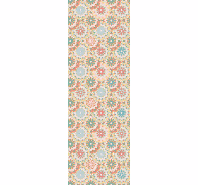 Papier peint fleurs motif circulaire orné - TenStickers