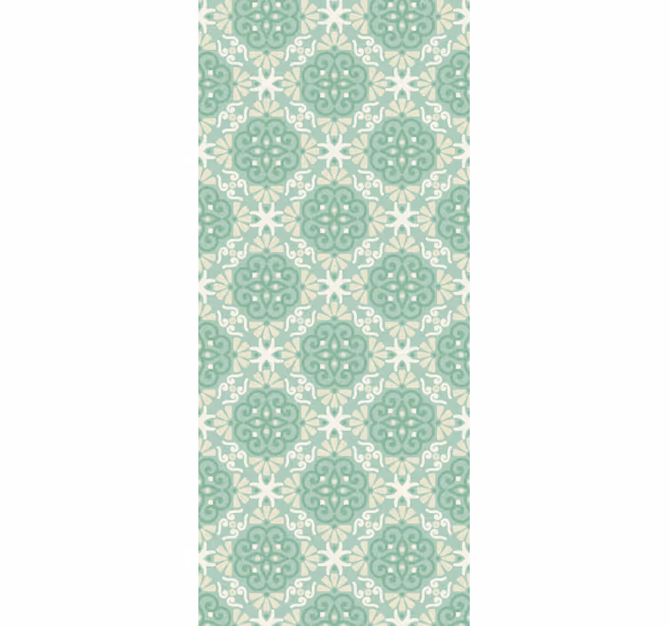 Papier peint ornemental motif circulaire vert tendre - TenStickers