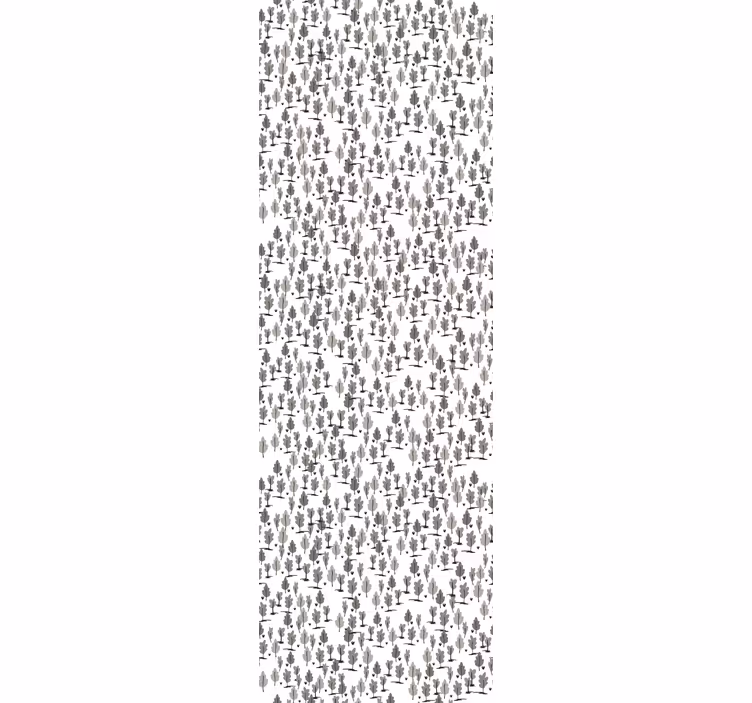Papier peint arbre silhouettes noires nordiques - TenStickers