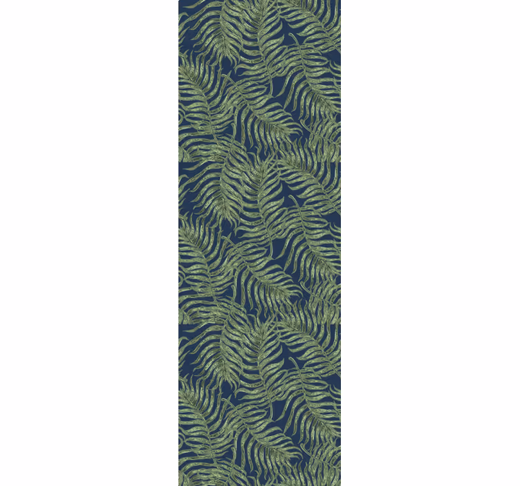 Papier peint nature fougères sur bleu - TenStickers