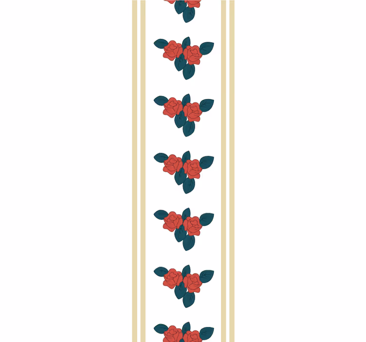 Papier peint floral motif de rose élégant - TenStickers