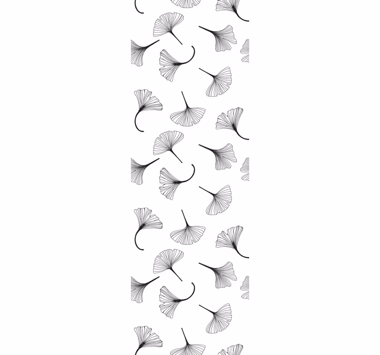 Papier peint fleurs motif de feuille de ginkgo - TenStickers