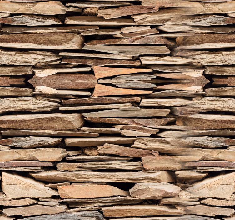 Papier peint imitation pierres mur d'ardoises empilées - TenStickers