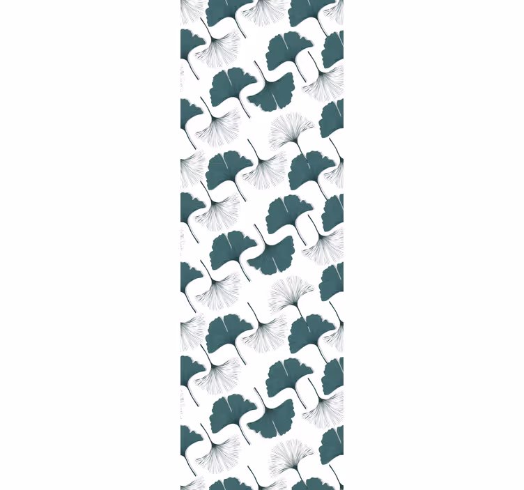 Papier peint feuilles composition de ginkgo gris - TenStickers