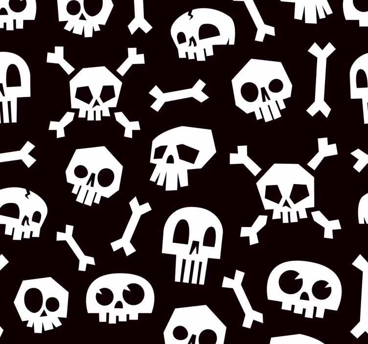 Papier peint halloween crânes et os - TenStickers