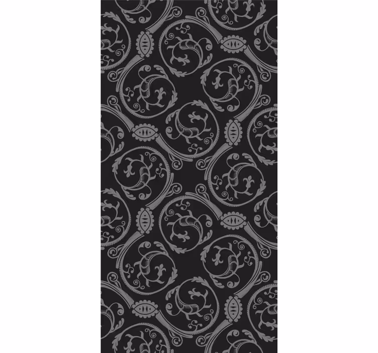 Papier peint fleurs éléments noirs élégants - TenStickers