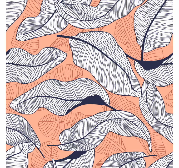 Papier peint feuilles motif de feuillage atténué - TenStickers