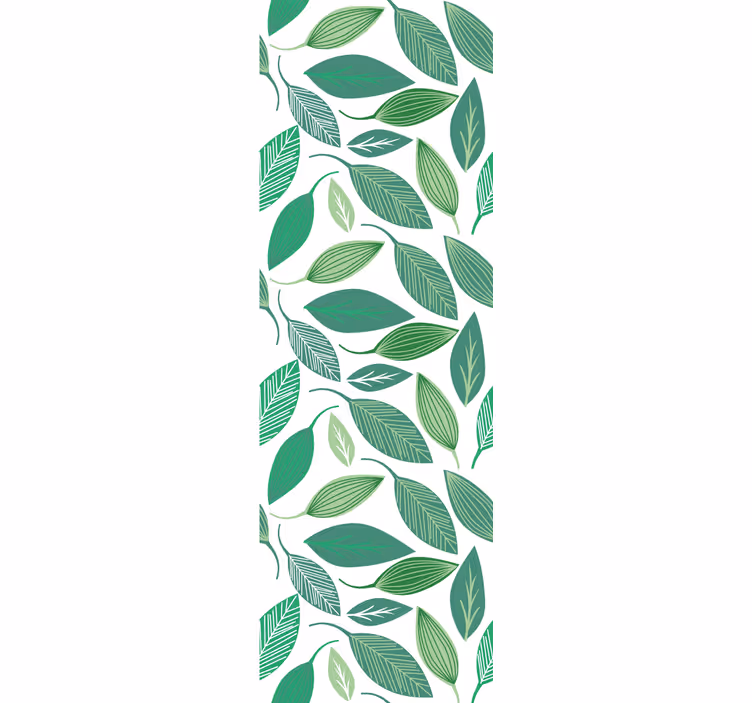Papier peint feuilles éléments botaniques verts - TenStickers