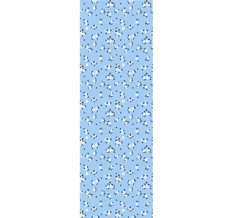 Papier peint floral fond floral bleu - TenStickers