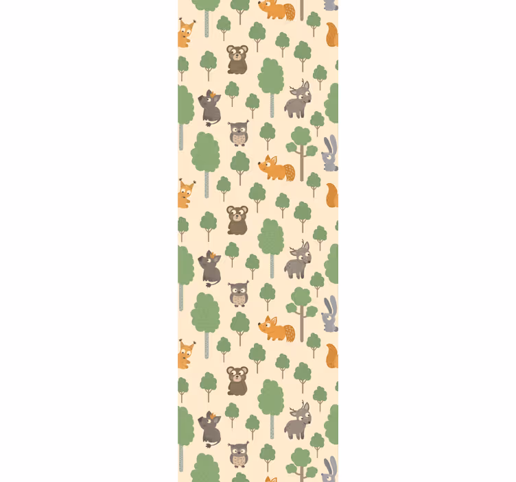 Papier peint chambre enfant modèle de créatures de la forêt - TenStickers
