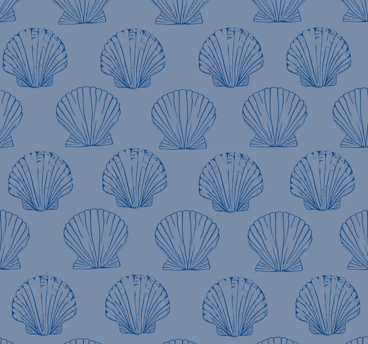 Papier peint poissons répétitions de coquillages - TenStickers