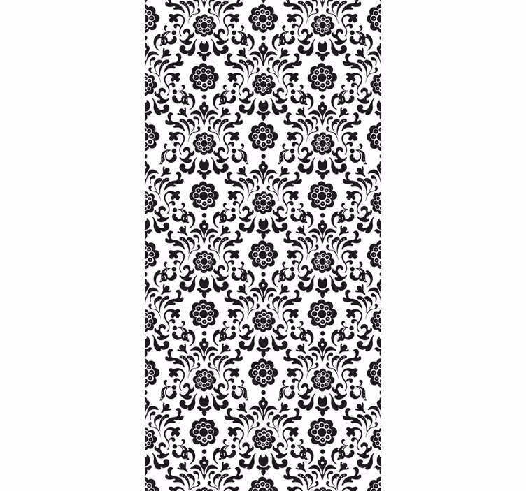 Papier peint fleurs noir et blanc classique - TenStickers