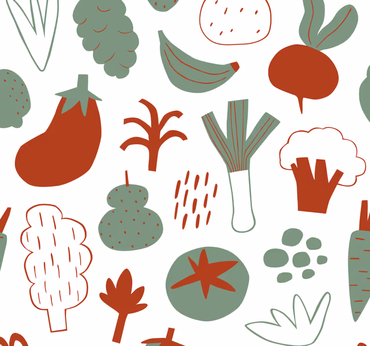 Papier peint cuisine légumes colorés - TenStickers