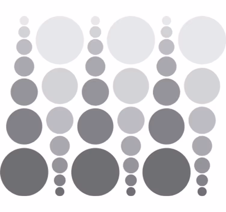 Papier peint géométrique cercles colorés en nuances de gris - TenStickers