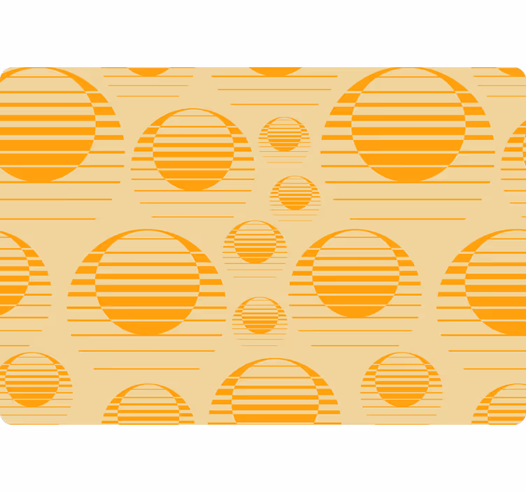 Papier peint géométrique soleils oranges rétro - TenStickers