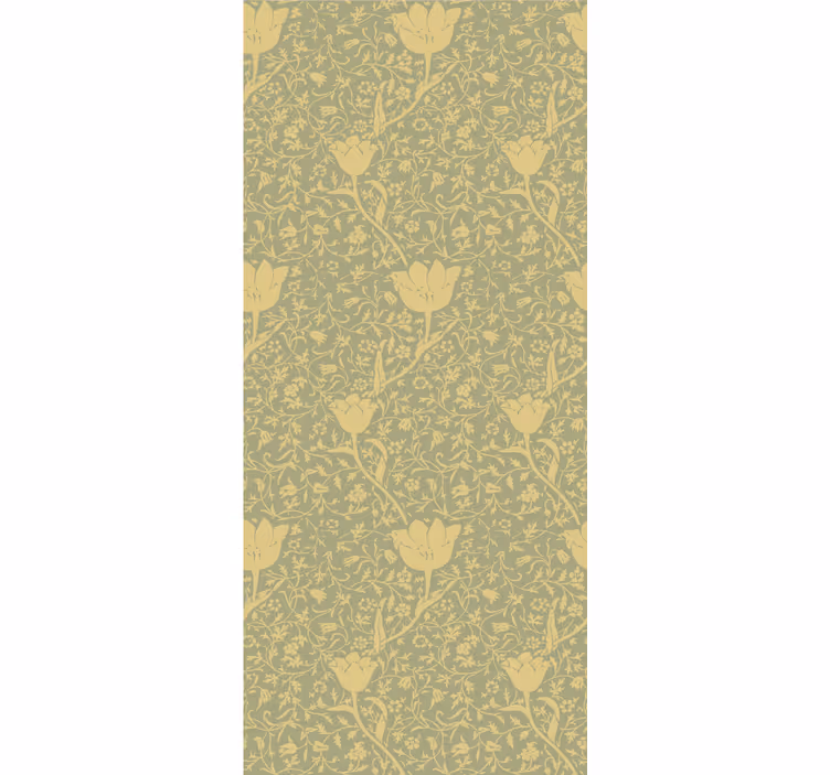 Papier peint nature motif floral subtil or et vert - TenStickers