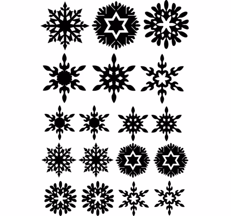 Papier peint noel flocons de neige noirs - TenStickers