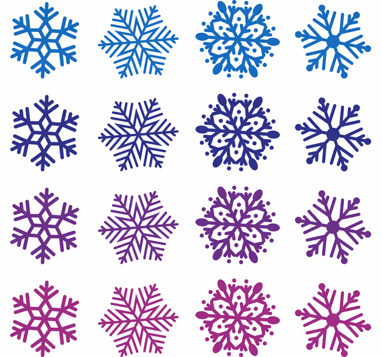 Papier peint noel flocons violets et bleus - TenStickers