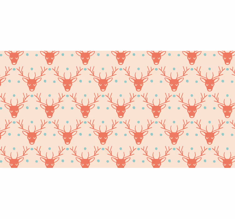 Papier peint noel motif rennes rouges - TenStickers