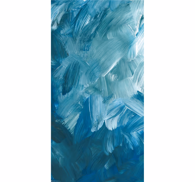 Papier peint ornemental coup de pinceau bleu abstrait - TenStickers