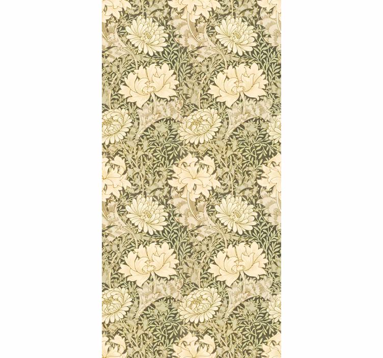 Papier peint ornemental style moderne chrysanthème - TenStickers