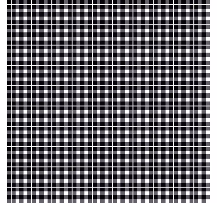 Papier peint ornemental motif vichy noir et blanc - TenStickers