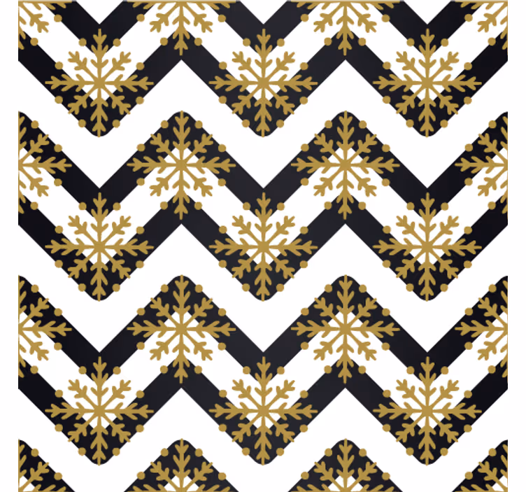 Papier peint ornemental motif floral chevron - TenStickers