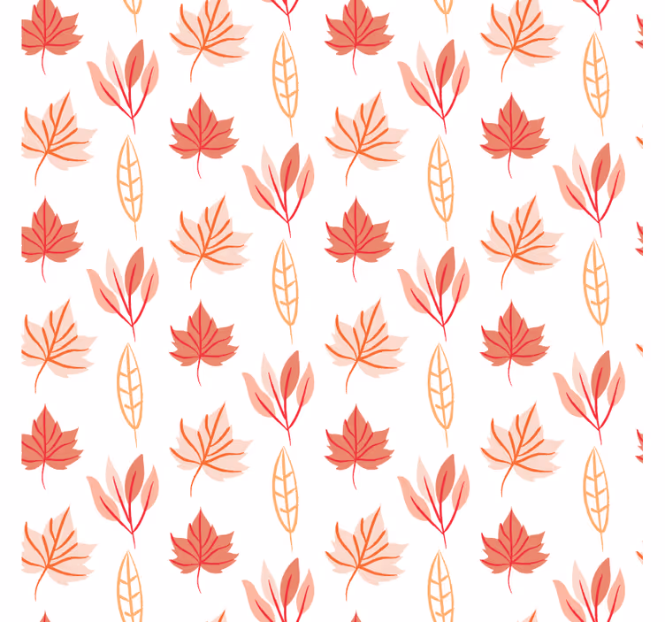 Papier peint ornemental motif feuilles arrangé - TenStickers