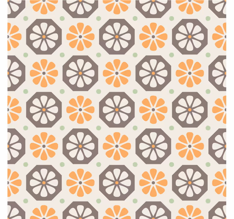 Papier peint ornemental motifs floraux lumineux - TenStickers