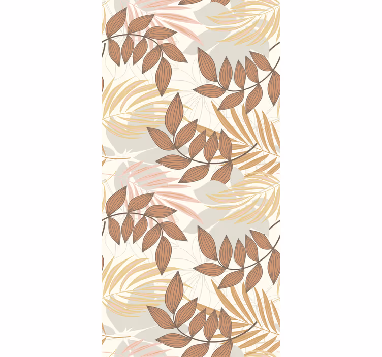 Papier peint feuilles aux couleurs douces et chaudes - TenStickers