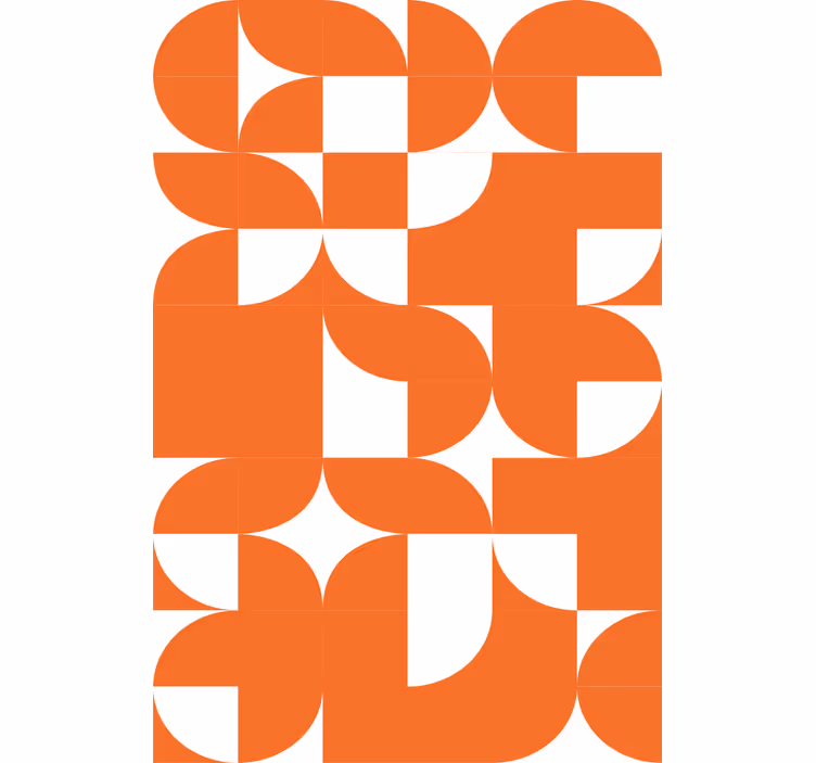Papier peint motif cercle orange géométrique - TenStickers
