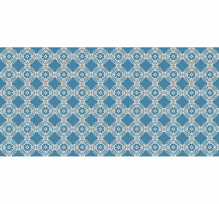 Papier peint motif bleu et blanc vintage antique - TenStickers