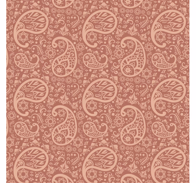 Papier peint fleurs motif paisley chaleureux - TenStickers