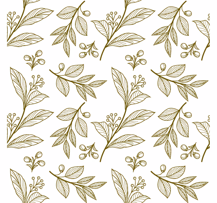 Papier peint chambre Écusson Élégant en feuilles - TenStickers