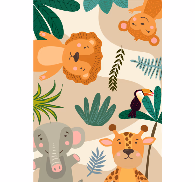Papier peint animaux jungle nordique pour enfants - TenStickers