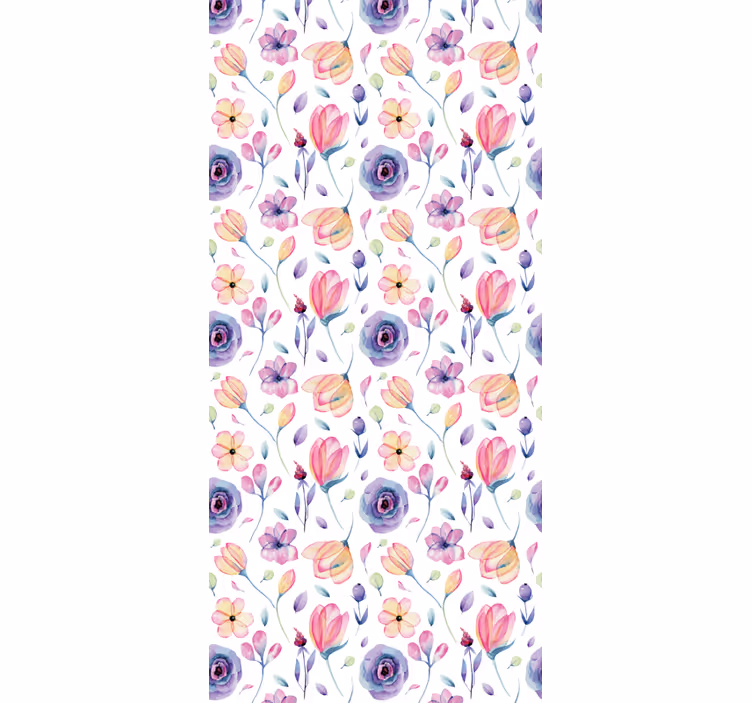 Papier peint chambre motif fleurs épanouies - TenStickers