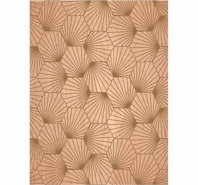 Papier peint salon lignes hexagonales brunes - TenStickers
