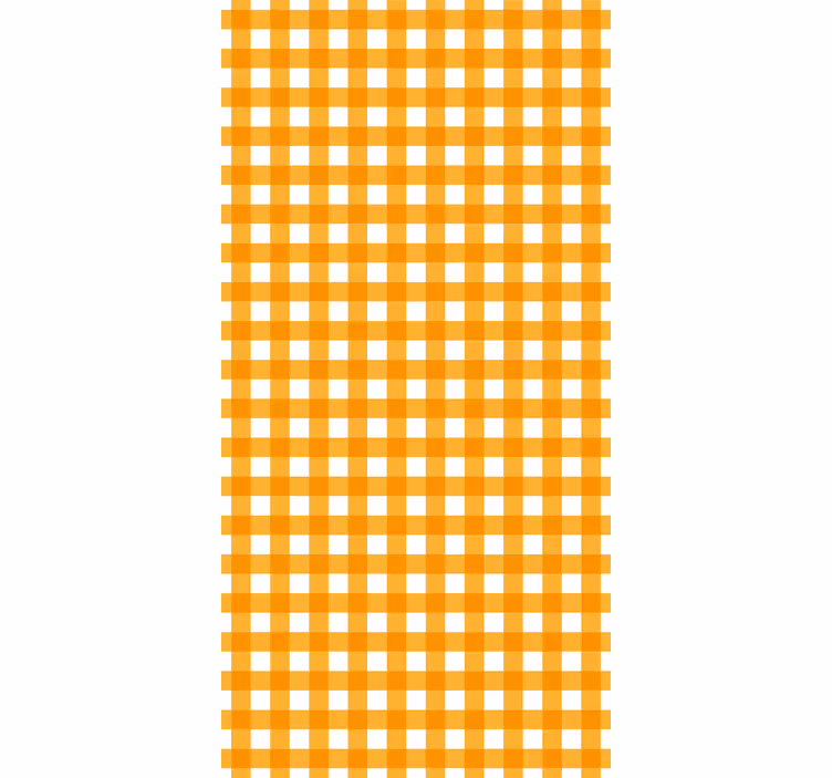 Papier peint couloir carreaux orange et blanc - TenStickers