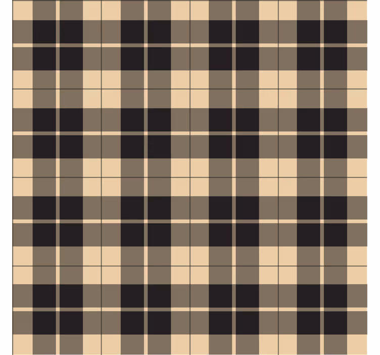 Papier peint couloir carrés beiges à motifs lignes noires - TenStickers