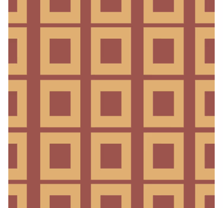 Papier peint salle à manger motif géométrique carrés orange - TenStickers
