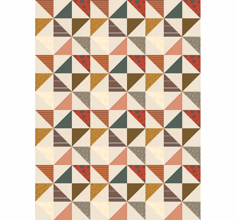 Papier peint salle à manger motif triangles en patchwork - TenStickers