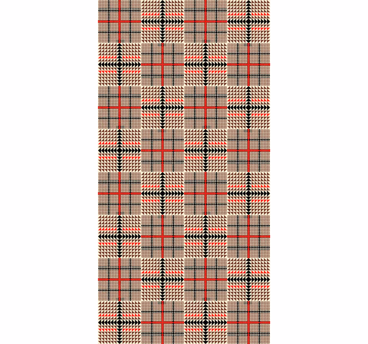 Papier peint salle à manger motif vichy marron - TenStickers